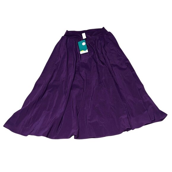Halara Breezeful Crossover High Waisted 2-in-1 Midi Flare Skirt sz Small Burgund - Picture 8 of 16